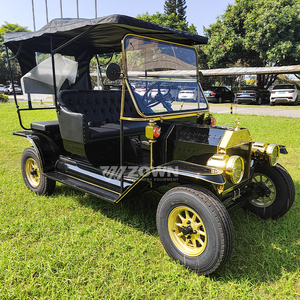 Carro Eléctrico Turístico Vintage de 4 Plazas con Techo Abierto, Color Verde Oscuro, con Certificación CE, Buggy Retro para Villas, Bodas, Resorts, Parques y Lugares Turísticos - Product Image 6