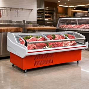 Vetrina Refrigerata Orizzontale Commerciale <span class=keywords><strong>a</strong></span> Temperatura Singola per Carne Fresca, Termostato Regolabile per Manzo, Agnello, Pollo, Supermercato - Product Image 6