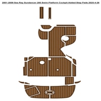 Tapis de sol en mousse EVA imitation teck pour plateforme de bain et cockpit de bateau Sea Ray Sundancer 280 (2001-2009), style SeaDek MarineMat, auto-adhésif