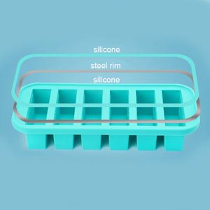 Moldes de silicona para congelador, bandeja para cubos de sopa con tapas, recipientes para almacenar alimentos, para pan, helados y líquidos - Product Image 6