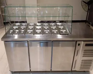 GN 팬 오픈 디스플레이 카운터 쿨러 샐러드 바 냉장고/뷔페 샐러드 바 냉동 장비