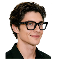 Bingkai Kacamata Optik Asetat F3302 Persegi Vintage dengan Hiasan Bintang, Bingkai Kacamata Grosir, Acetato Monturas Opticas
