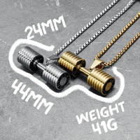 Colliers pour hommes en forme d'haltères, acier inoxydable 316L, pendentif Go Fit, musculation, chaîne de musculation, punk rock, cadeau pour motard