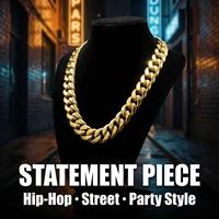 Collier pour homme en plastique doré, chaîne massive à motif vague d'eau, accessoire de costume, style Rapper Hip Hop années 90, cadeau pour fête Hip Hop, anniversaire