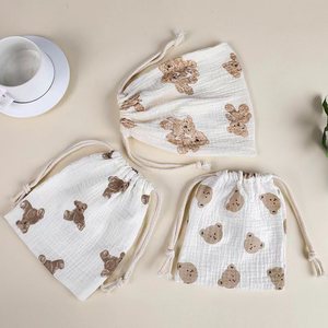 Hängende Wickeltasche für Babybett in Unifarben, Tragbare Windeltasche, Kinderbett-Organizer, 100% Baumwolle, Aufbewahrungstasche 39x20cm CE - Product Image 6