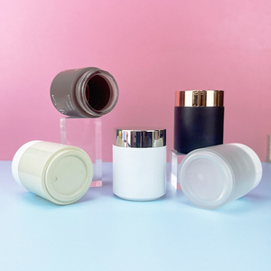 Thấp moq 200 gam màu đen vàng Vòng lọ thủy tinh với nắp đậy màu đen mỹ phẩm container cho kem lotion bơ cơ thể vẻ đẹp sản phẩm - Product Image 3
