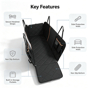Dog Car Seat Cover Back Seat Breathable Mesh Pet Travel Carrie Nonslip Hammock <b>Protector</b> With Side Storage Washable Pet Mat - Product Image 6