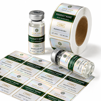 Étiquette personnalisée en vinyle holographique pour flacon de peptide, pour flacon en verre de 5 ml et 10 ml, utilisation en laboratoire de recherche