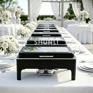 Lusso Display dorato scaldabagno per ristorante scaldabagno piatto da Buffet Set con finestra in acciaio inox scaldabagno <span class=keywords><strong>nero</strong></span> - Product Image 4