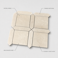 Carreaux de mosaïque murale en marbre beige Royal Botticion de haute qualité pour la décoration de salles de bain et de cuisines