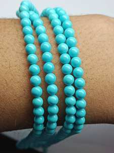 Turquesa Natural de Arizona, Estabilizada, Sleeping Beauty, Bolas Redondas Lisas de 3mm, Color Azul Gema - Product Image 4