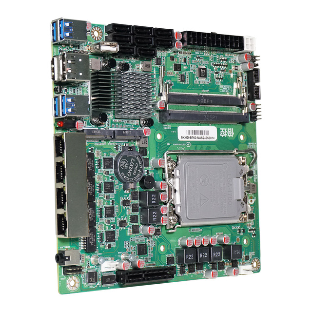 BKHD B760 NAS Motherboard Intel Core 12th 13th 14th Gen DDR5 8 SATA 4 LAN 2 5G Mini ITX Server Board