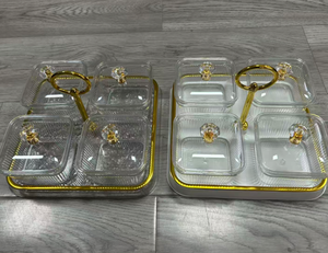 Bandeja <span class=keywords><strong>para</strong></span> Especias de Plástico Moderna y Creativa con Cuatro Compartimentos y Tecnología de Estampado Dorado <span class=keywords><strong>para</strong></span> Cocina, en Existencia - Product Image 4