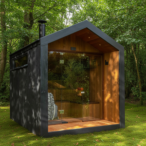Sauna a Vapore di Lusso Personalizzata per Esterni, 4 Posti, con Stufa, Cabina in Legno Massello di Hemlock - Product Image 5