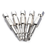 5 pièces embouts de tournevis à tête triangulaire magnétique ensemble 1/4 "S2 acier anti-dérapant vis hexagonale équipement accessoires d'outils électriques