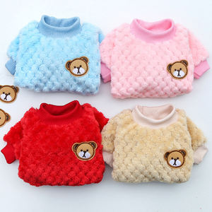 Vêtements de luxe pour animaux de compagnie <span class=keywords><strong>pull</strong></span> d'hiver mignon chien vêtements <span class=keywords><strong>velours</strong></span> seau ours impression peluche deux pattes chemise à carreaux pour chiot chat personnalisé - Product Image 5