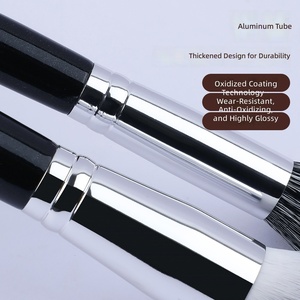 Pinceau de maquillage Black Series, poils d'animaux, manche en bois, poudre pour le visage, contour, application de fond de teint, outil cosmétique professionnel - Product Image 3