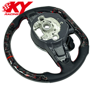 Volant sport racing style carbone forgé et cuir pour Volkswagen MK7 Golf 7 GTI GTD R GTS - Product Image 3