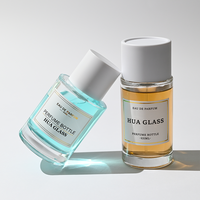 HUA GLASS Maßgefertigte Neue Design Luxus Zylinder Klare Parfümglasflasche 30ml 50ml 100ml Runde Leere Parfümflasche mit Weißem Deckel