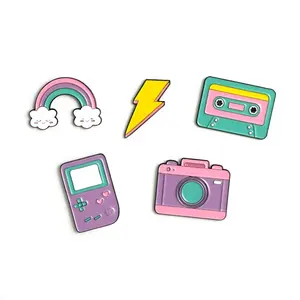 Vast Gifts New arrival High Quality Custom Camera Shaped Simple Kawaii Logo Soft Enamel Lapel Pin For Gift