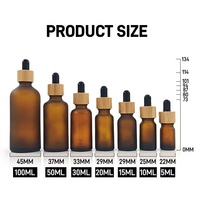 Botol Tetes Kaca Amber Berlapis Es 5ml-100ml, Wadah Serum Minyak Esensial Anti UV, Dasar Tebal Logo Kustom, Sampel Gratis