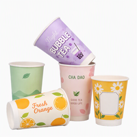 Gobelet à café en carton laminé personnalisé imprimé, jetable, avec couvercle, à paroi simple, pour boissons à emporter