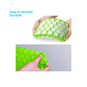 Tái Sử Dụng 37 Khoang Tổ Ong Cấp Thực Phẩm Silicone Ice Cube Khay Khuôn Ice Cube Maker Với Nắp Cho Whiskey Cà Phê Đồ Uống - Product Image 4