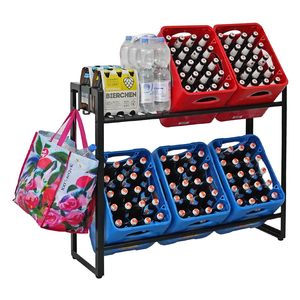 <strong>Drinks</strong> <strong>Crate</strong> Shelf Including 2 Hooks and 6 Support Carriers Height Adjustable Feet - Product Image 1