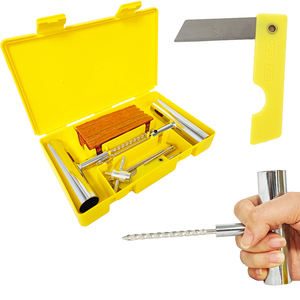 Kit de réparation de pneus d'urgence robuste pour voiture et vélo avec poignée en T, ensemble de réparation de crevaison et de patchs - Product Image 5