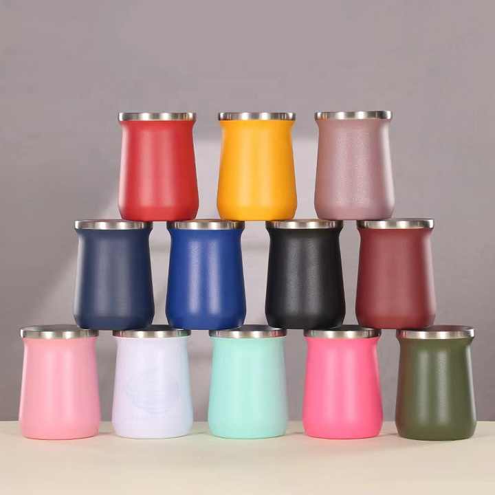 Argentina Traditional Mate Cup and Bombilla Set Insulated Stainless Steel Mate Gourd Yerba Tea Cup With Bombilla Straw