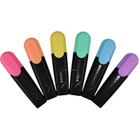 Stylo surligneur miniature personnalisé avec logo, 6 couleurs, ensemble de marqueurs fluorescents pastel en vrac pour les étudiants et les fournitures de bureau
