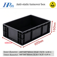 Haoputon 600*400*160 Boîte de manutention antistatique pour usine, taille personnalisable avec couvercle pour l'organisation d'outils et de matériel