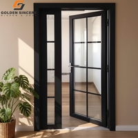 Porte en verre et aluminium de style moderne GS, type porte française, pour villa et maisons de luxe