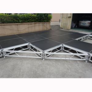 Scène extérieure portable 1m x 1m en aluminium, hauteur réglable, éclairage, scène d'événement, surface antidérapante, montage facile, sans électricité - Product Image 1