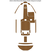 Tapis de pont en mousse EVA imitation teck pour plateforme de bain et cockpit de bateau Moomba Mojo 2016-2018, style SeaDek MarineMat, auto-adhésif
