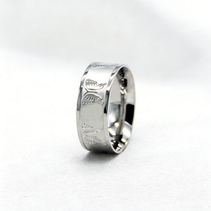 Trendy <b>Titanium</b> Steel Butterfly Etched Wide <b>Ring</b> Unisex Street Fashion Jewelry Gift Accessory - Product Image 2