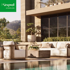 Conjunto de Sofás de Madera de Teca Modernos para Exteriores, Muebles de Jardín de Madera de Teca para Hotel, Parque, Balcón y <span class=keywords><strong>Bistro</strong></span> - Product Image 3