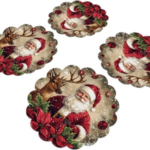 Manteles Individuales Redondos de Tierra de Diatomeas con Diseño de Cascanueces Navideño, Duraderos, Decorativos para Cocina y Comedor, Resistentes al Calor y a las Manchas - Product Image 3