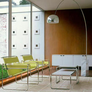 Poltrona <span class=keywords><strong>in</strong></span> Acciaio Inossidabile Lucidato, Design Moderno Mid-Century, Poltrona Premium <span class=keywords><strong>in</strong></span> <span class=keywords><strong>Pelle</strong></span> Pregiata - Product Image 3