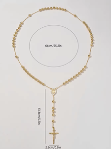 Joyería Religiosa, Collar con Colgante <span class=keywords><strong>de</strong></span> Circonia <span class=keywords><strong>de</strong></span> la Virgen <span class=keywords><strong>de</strong></span> San <span class=keywords><strong>Juan</strong></span> <span class=keywords><strong>de</strong></span> los Lagos, Collar con Cruz <span class=keywords><strong>de</strong></span> Rosario Chapado en Oro <span class=keywords><strong>de</strong></span> 14k <span class=keywords><strong>de</strong></span> San <span class=keywords><strong>Juan</strong></span> - Product Image 4