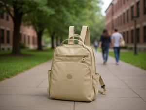 Zaino in Tela Lavata da Donna, Medio, 10-25L, Chiusura con Cerniera, per Uso Quotidiano, Tutte le Stagioni - Product Image 2