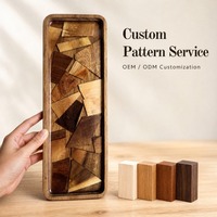Plateau de service personnalisé en résine irrégulière et bois d'acacia avec logo sur mesure – Design classique, durable, écologique, fait main, de luxe