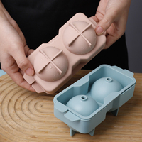 Moule à glaçons sphériques en silicone de qualité alimentaire sans BPA, 2 cavités, grand format, avec couvercle, pour whisky, cocktails, barware