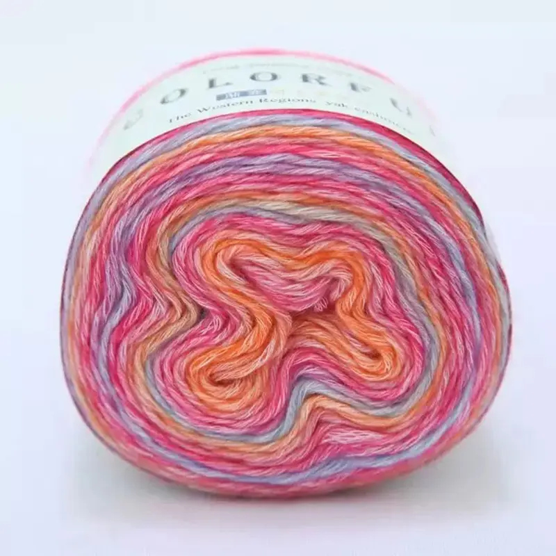 China fábrica atacado artesanato vogue mão crochê macio multi cor lã misturado acrílico tricô bolo fio