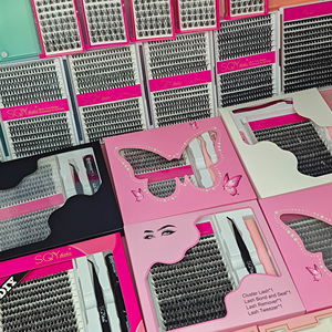 Bộ dụng cụ nối mi tự làm lông mi xù mềm mại kiểu D, mi chùm tự nhiên với nhãn hiệu riêng, mi chùm tự làm - Product Image 1