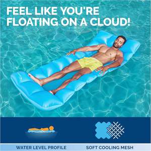 Colchoneta Flotante Inflable de PVC para Piscina con Asiento de Malla Refrigerante y Válvula Hyper-Flate |   Comfort Cloud Water Lounge para Adultos - Product Image 2