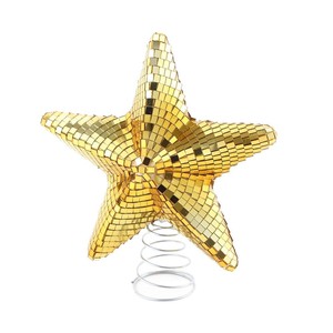 Décoration de Noël en forme d'étoile à 5 branches pour sapin, boule disco miroir brillante <span class=keywords><strong>et</strong></span> étincelante, idéale pour les fêtes, les remises de diplômes <span class=keywords><strong>et</strong></span> la décoration intérieure. - Product Image 6
