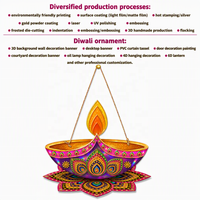Perlengkapan Dekorasi Pesta Festival Diwali, Ornamen Kertas Cetak Festival Pembunuhan Iblis India yang Dipersonalisasi, Khusus OEM