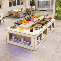 Table de buffet commerciale pour hôtels, restaurants, cantines, présentoir de fruits et desserts, îlot de service, table de récupération des aliments