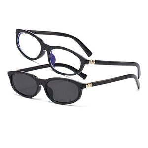 Petites lunettes de soleil ovales pour femmes, lunettes de soleil de marque de luxe, mode, UV400, noires, pour hommes, lunettes de soleil vintage de marque - Product Image 1